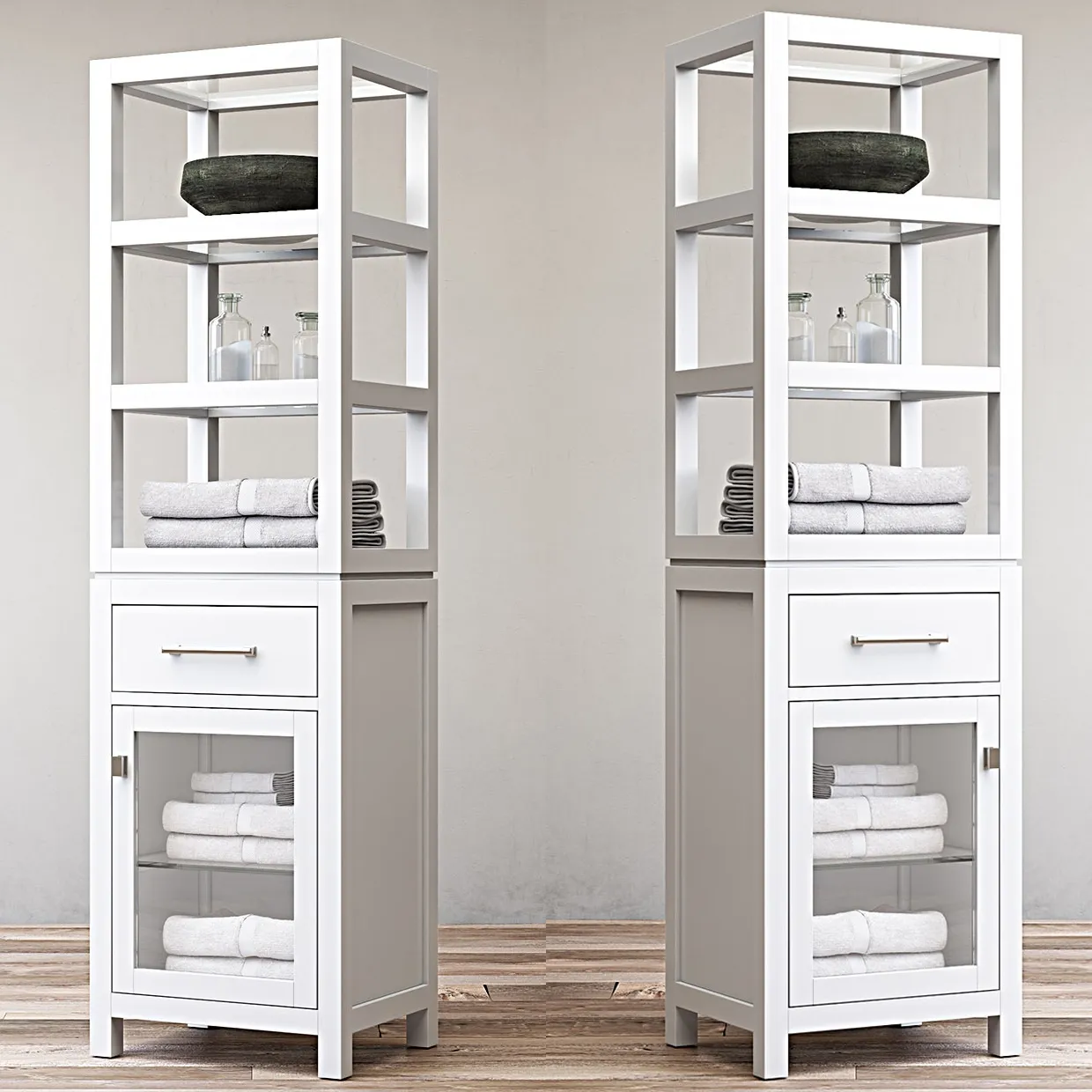 bathroom - Hutton open  shelf bath cabinet 3D Model