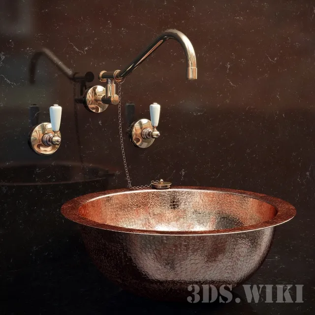 bathroom - Iron sink and mixer 3D Model