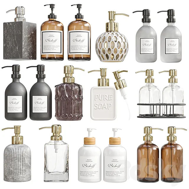 Bathroom jar set 3D Model