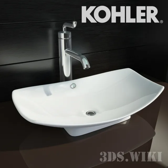 bathroom - Kohler Leaf sink and faucet + Kohler Purist 3D Model