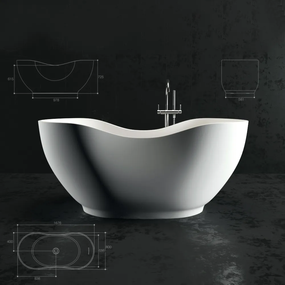 bathroom - Kohler lithocast Abrazo bathtub 01 3D Model