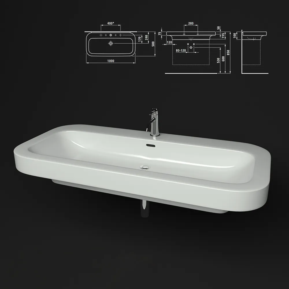 bathroom - Laufen Palomba washbasin 108 3D Model