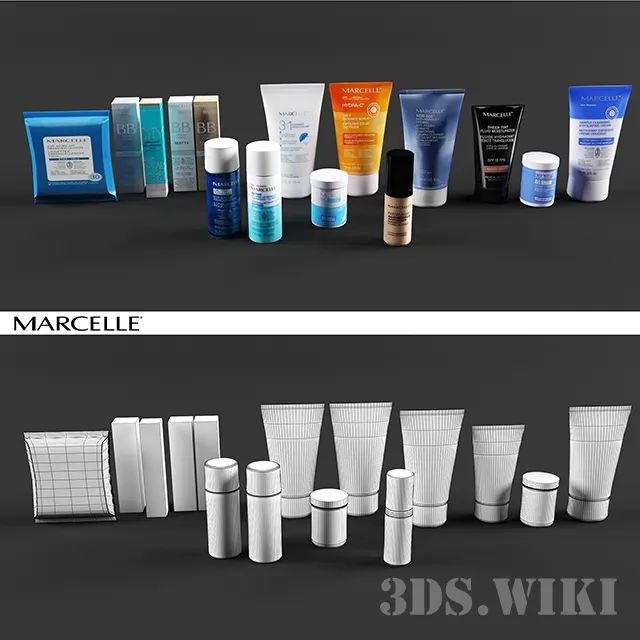 bathroom - Marcelle cosmetic set 3D Model