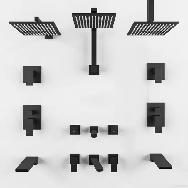 bathroom - Meir Black set 04 3D Model