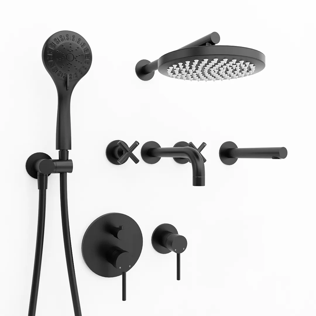 bathroom - Meir Black set 3D Model