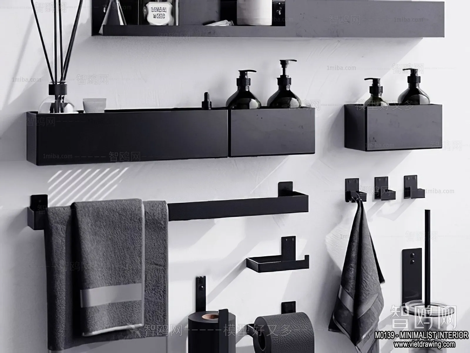 Bathroom - Minimalist Style - 3D Interior Scene - 014