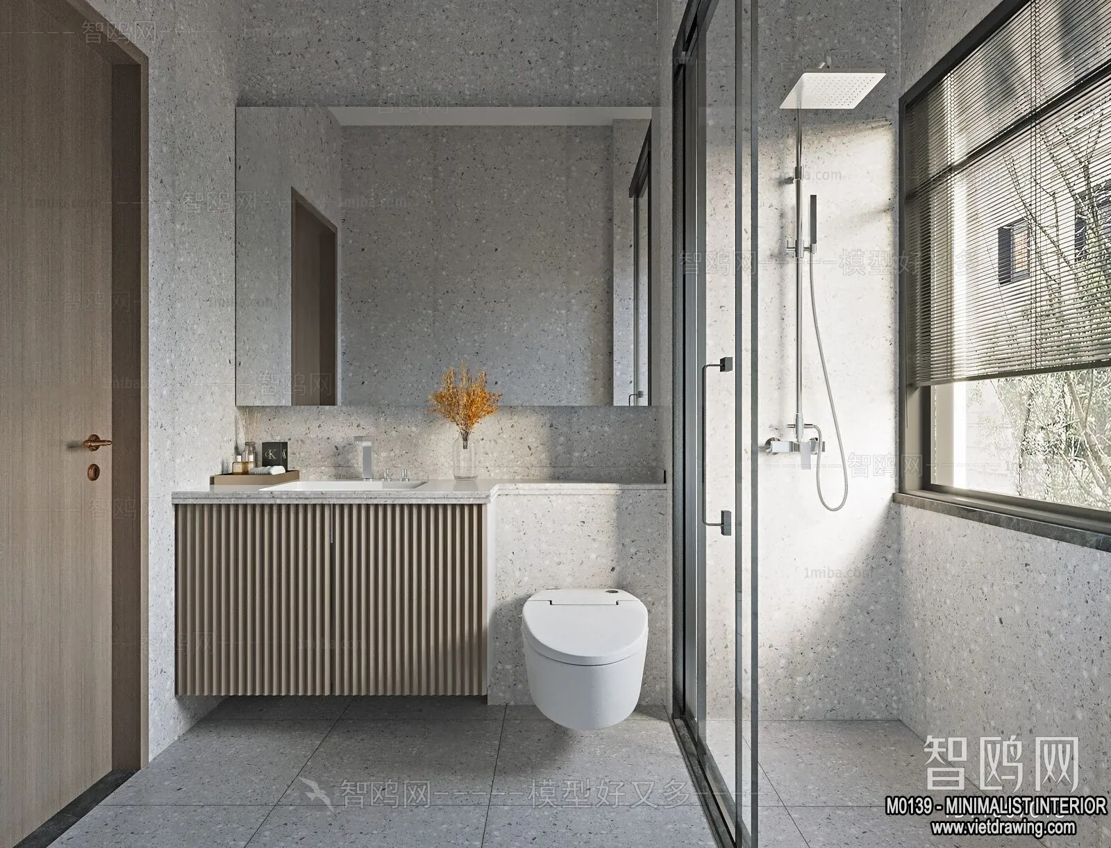 Bathroom - Minimalist Style - 3D Interior Scene - 018