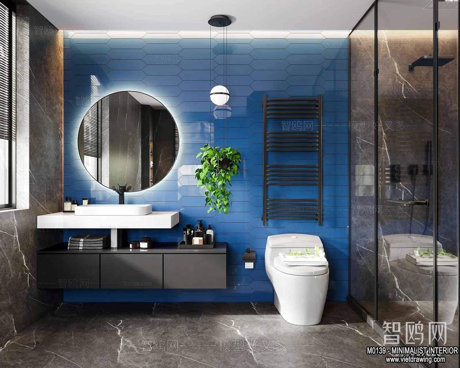 Bathroom - Minimalist Style - 3D Interior Scene - 019