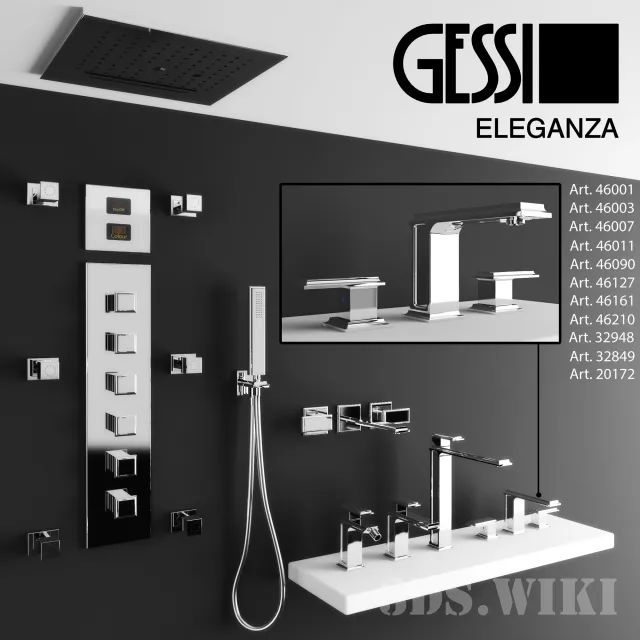 bathroom - Mixers Gessi Eleganza 3D Model