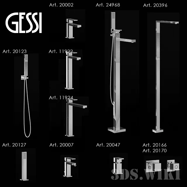 bathroom - Mixers Gessi Rettangolo 3D Model
