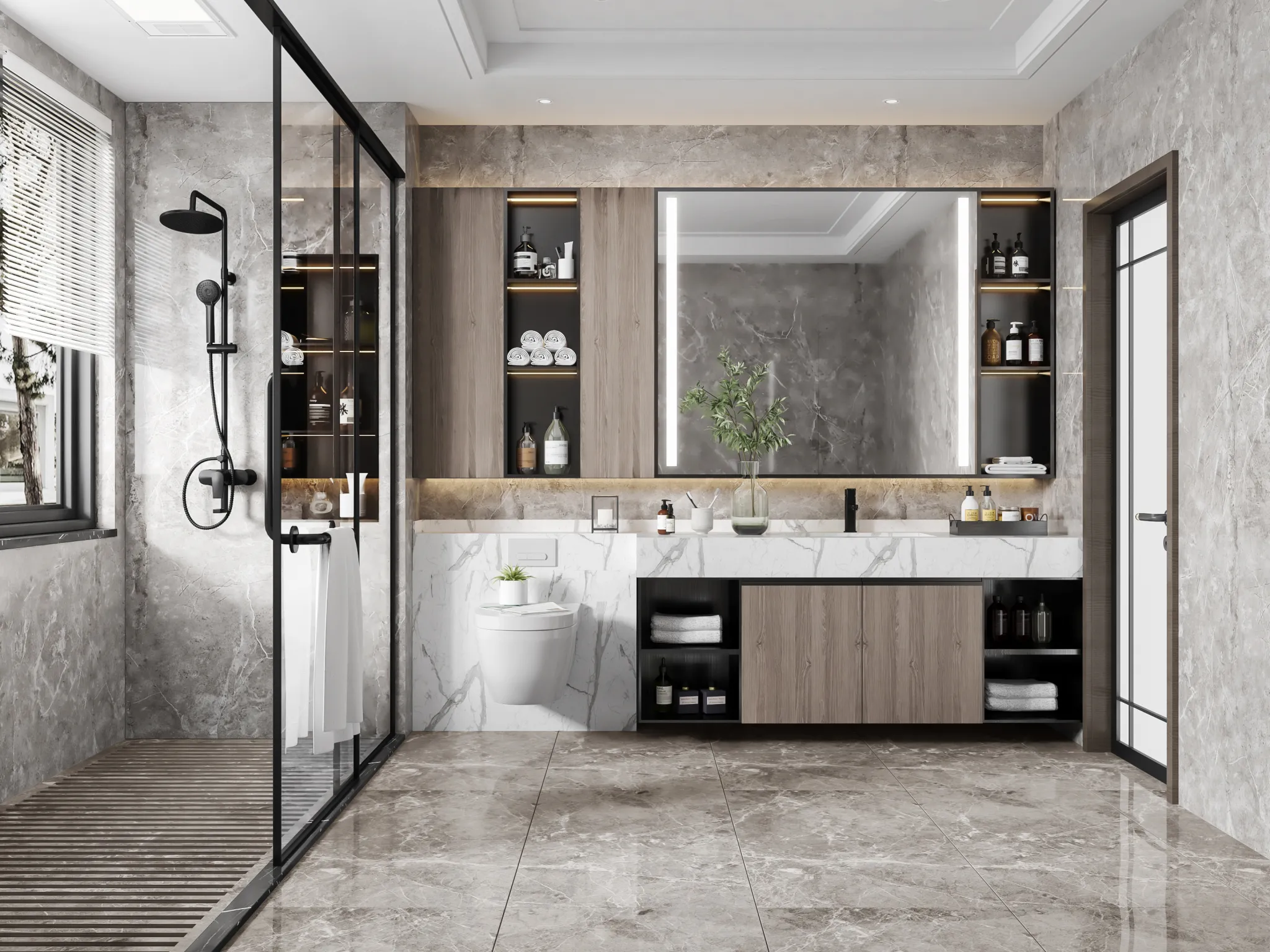 Bathroom - Modern Style 3D Scenes - Interior Design - 002