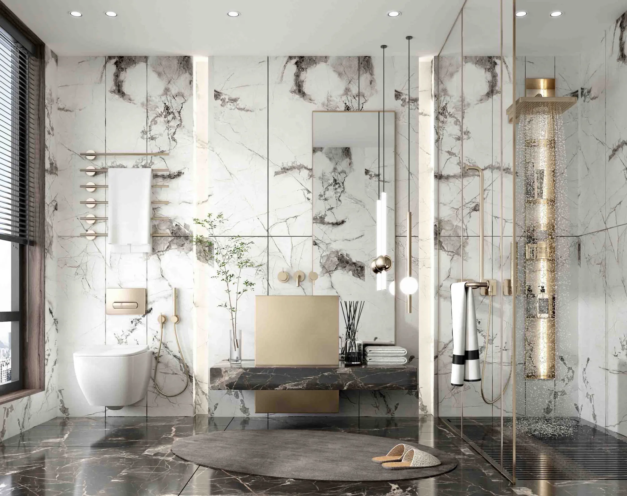 Bathroom - Modern Style 3D Scenes - Interior Design - 003