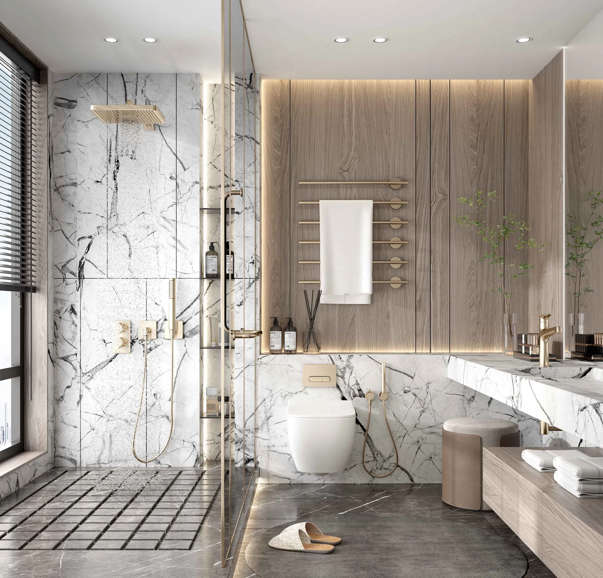 Bathroom - Modern Style 3D Scenes - Interior Design - 008