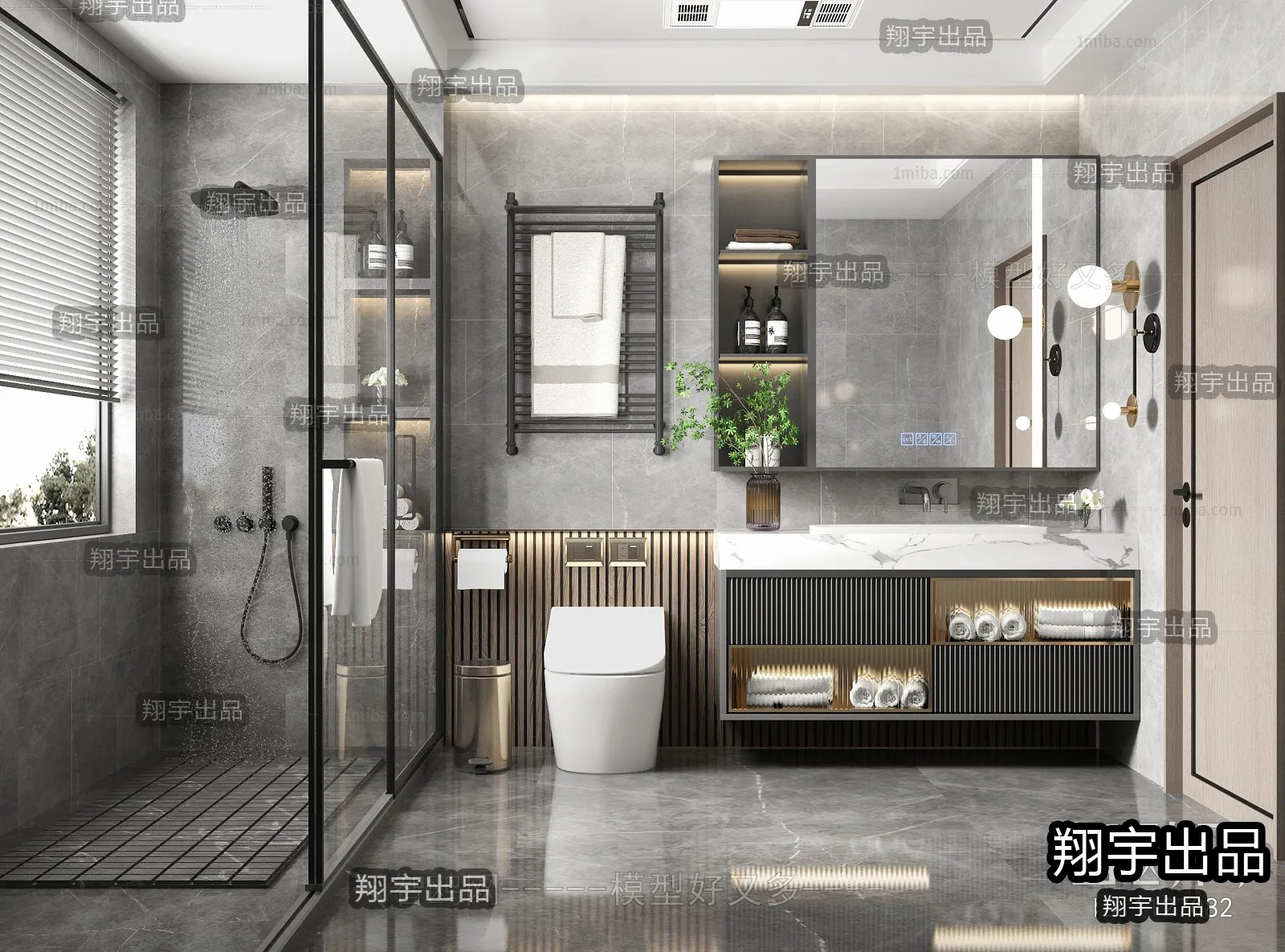 Bathroom - Modern Style Interior 3D Scenes - 006