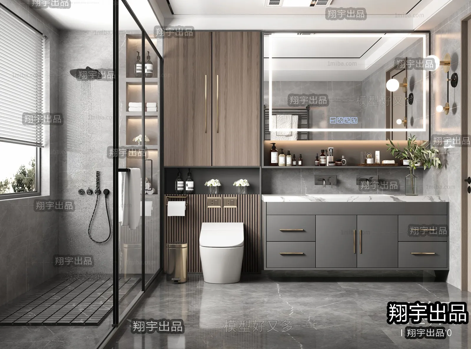 Bathroom - Modern Style Interior 3D Scenes - 008