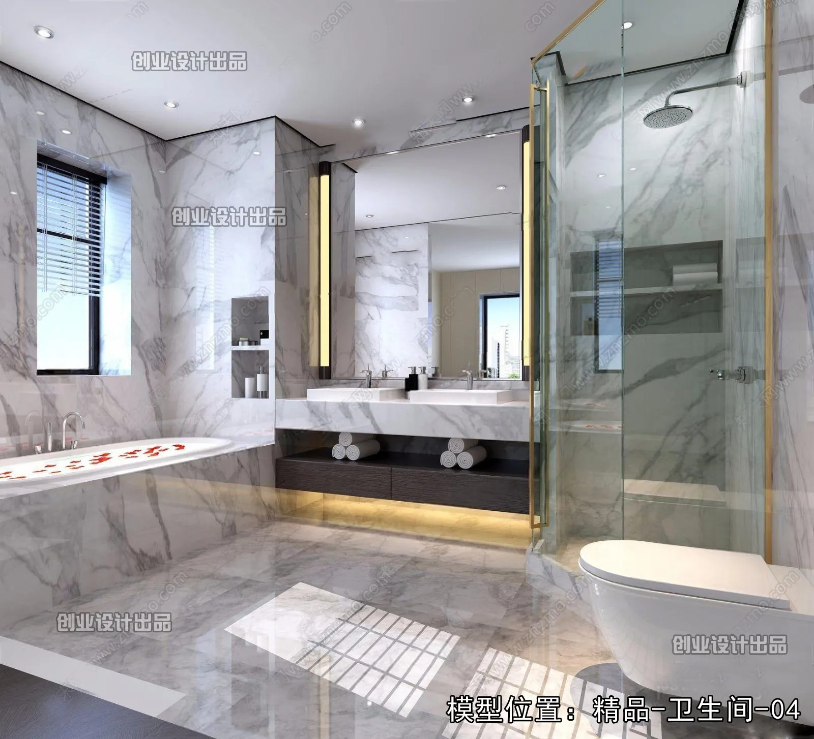 Bathroom - Modern Style Interior 3D Scenes - 011