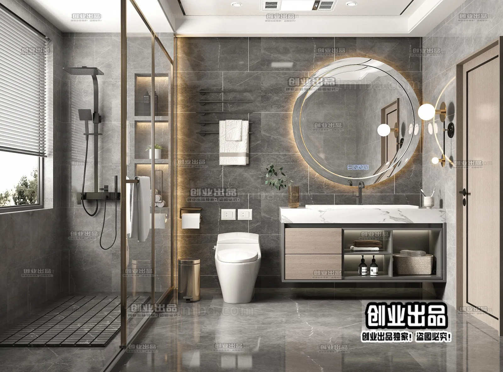 Bathroom - Modern Style Interior 3D Scenes - 012
