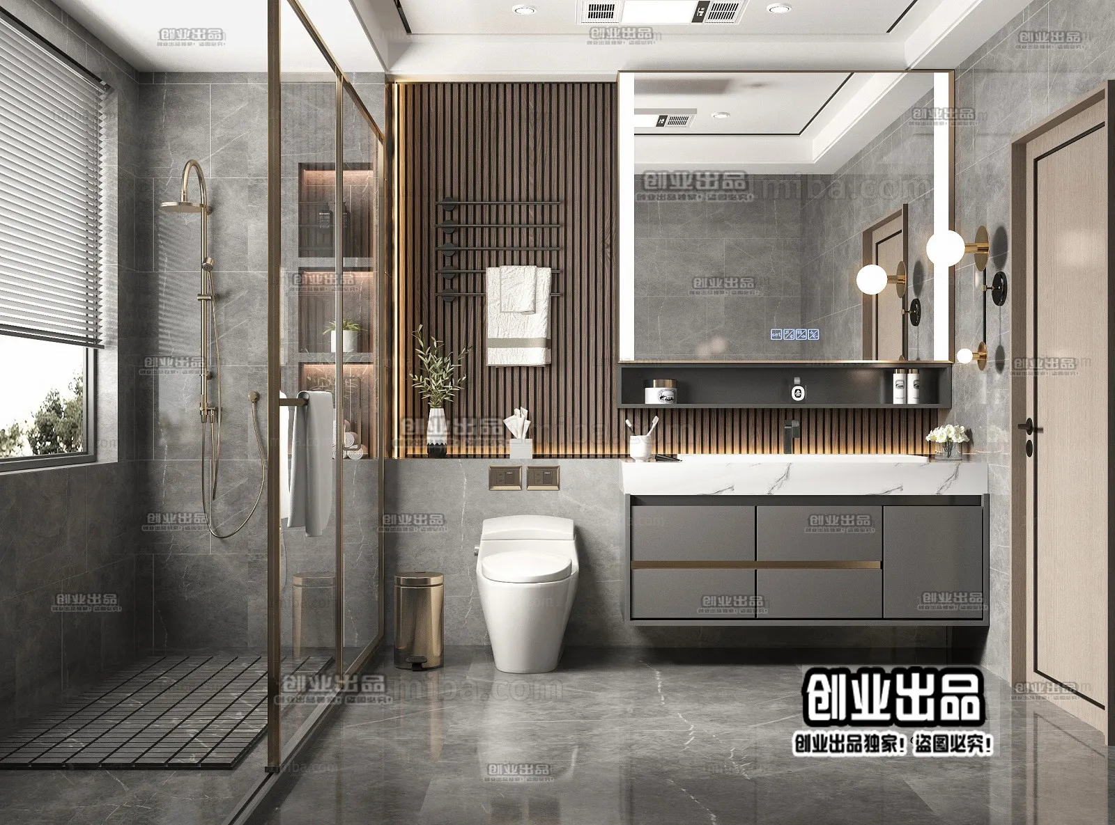 Bathroom - Modern Style Interior 3D Scenes - 014