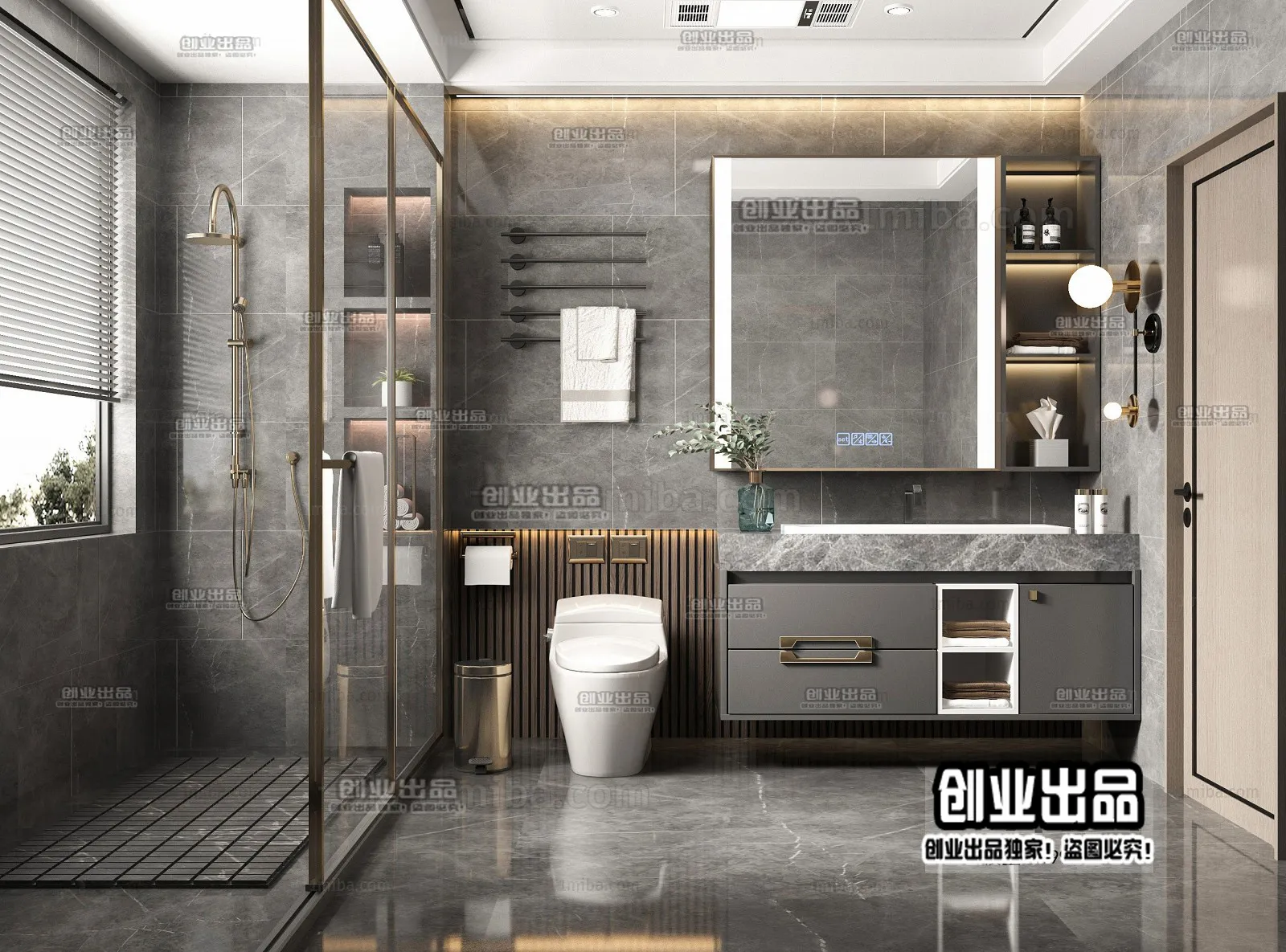 Bathroom - Modern Style Interior 3D Scenes - 018