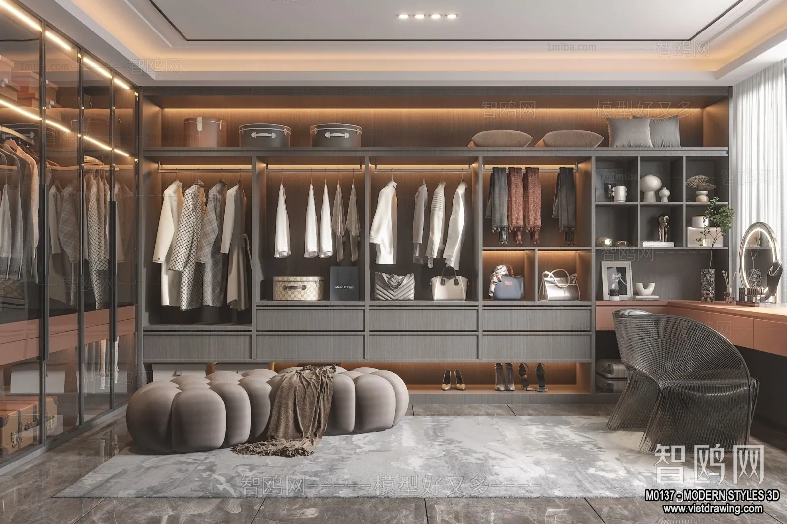 Bathroom - Modern Style Interior 3D Scenes - 3D Model - 009