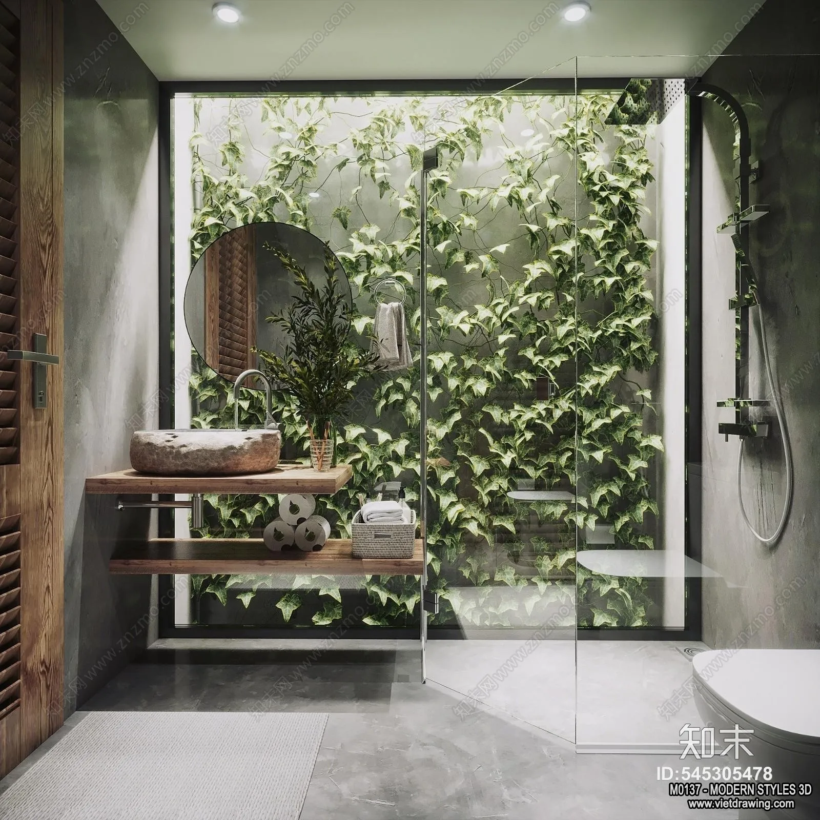 Bathroom - Modern Style Interior 3D Scenes - 3D Model - 023