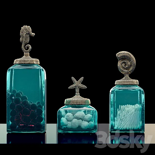 «Bathroom Ocean Canisters Set» 3D Model