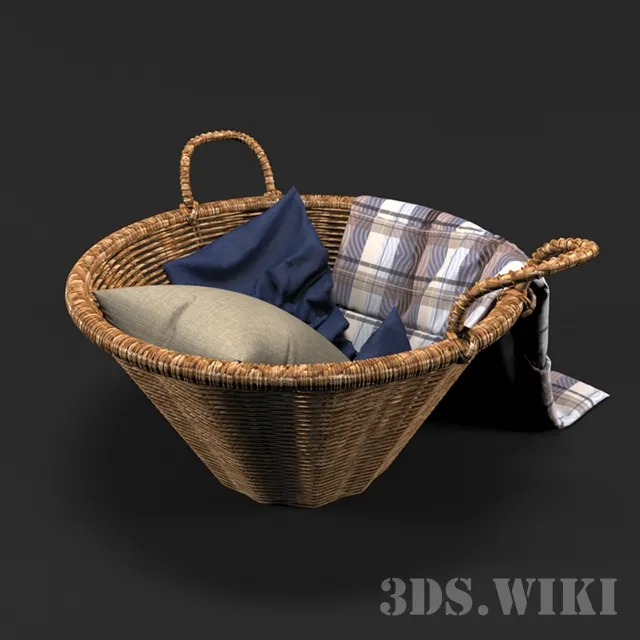 bathroom - Old bathroom basket 3D Model