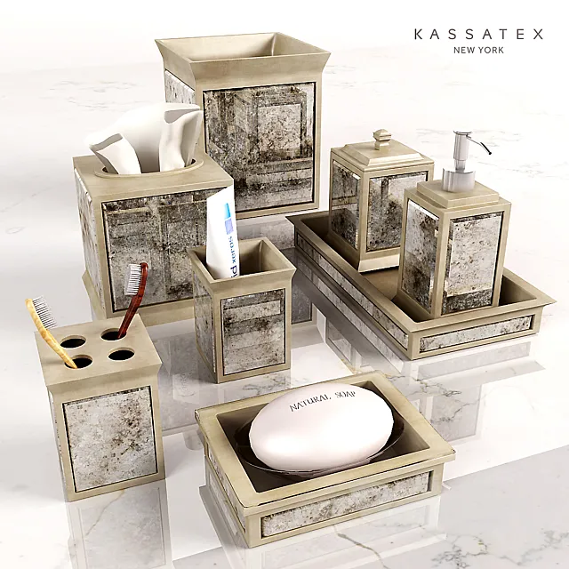 Bathroom Palazzo Vintage Mirror by Kassatex 3D Model