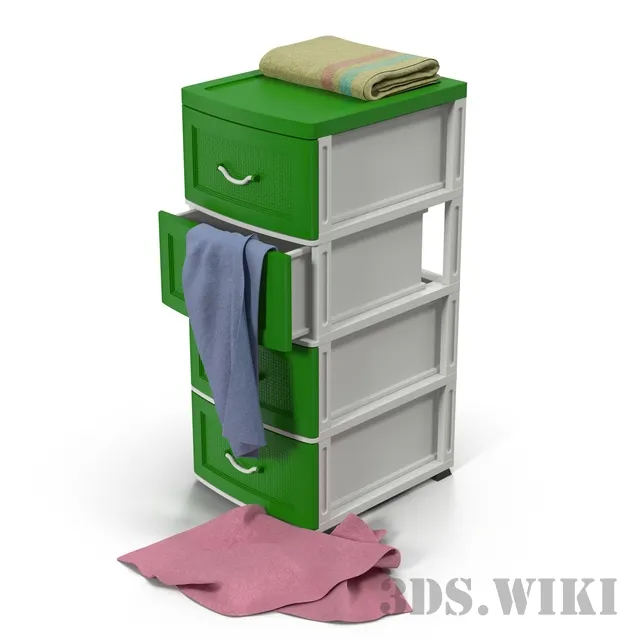 bathroom - Plastic chest of drawers for bathroom 3D Model