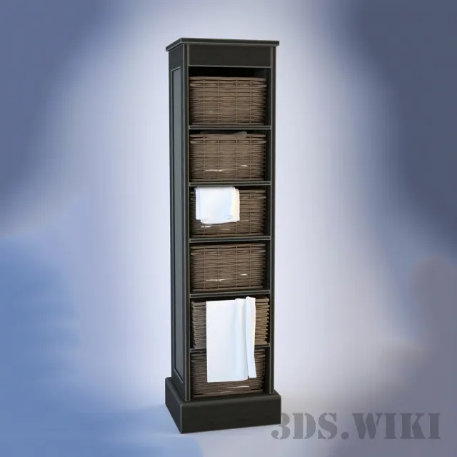 bathroom - Rack with baskets 3D Model