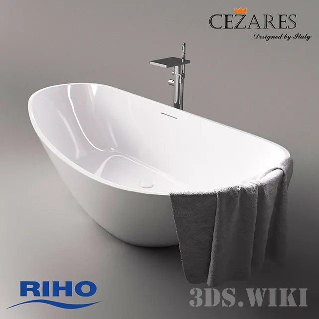 bathroom - Riho Granada freestanding bathtub 3D Model