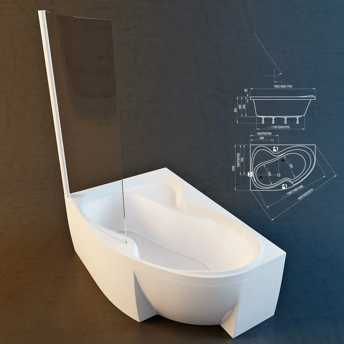 bathroom - Rosa bath II (Ravak) 3D Model