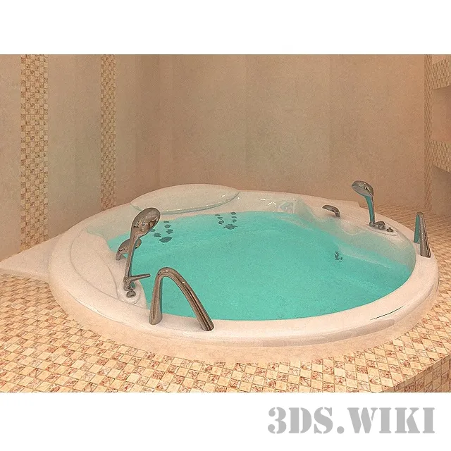 bathroom - Round bath 3D Model