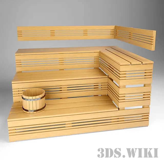 bathroom - Sauna bench 3D Model