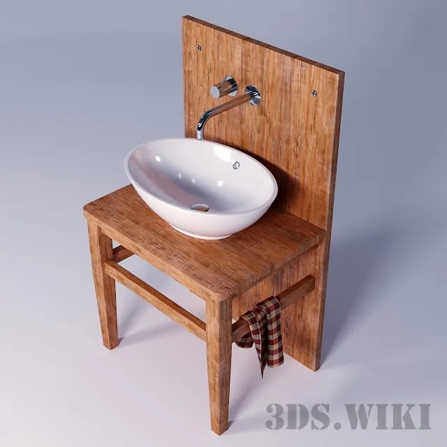 bathroom - Scandinavian style washbasin 3D Model