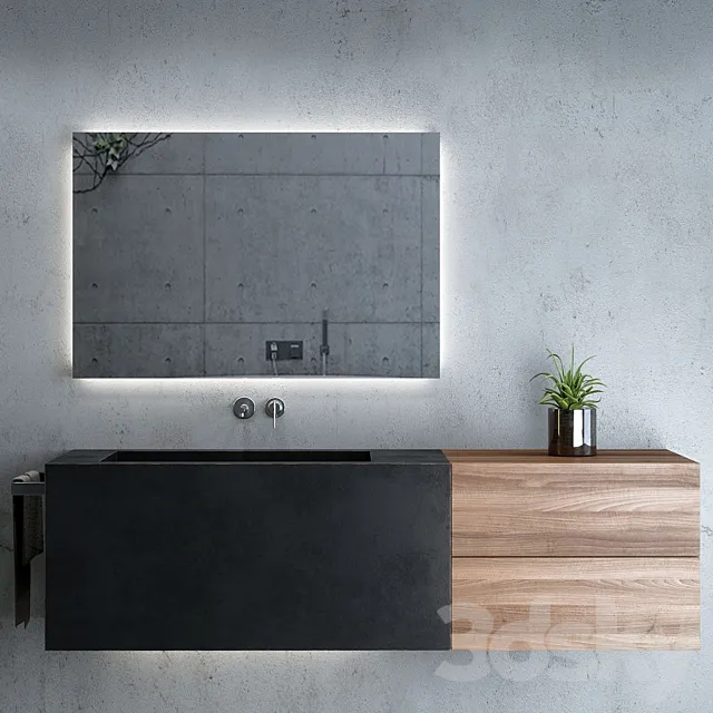 Bathroom Set _ Bathroom Furniture & Decor 03 3D Model