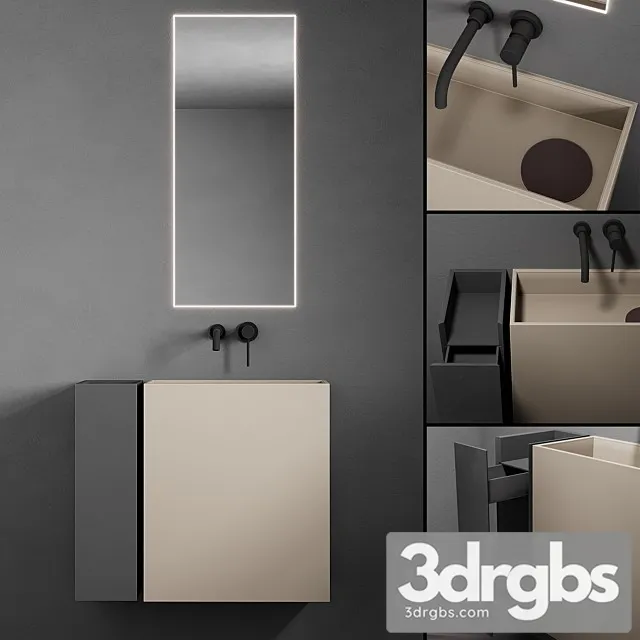 Bathroom Set Code Mono 3D Model Free