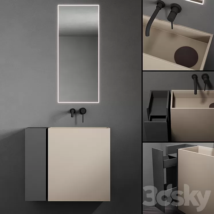 Bathroom set Code Mono 3D Model