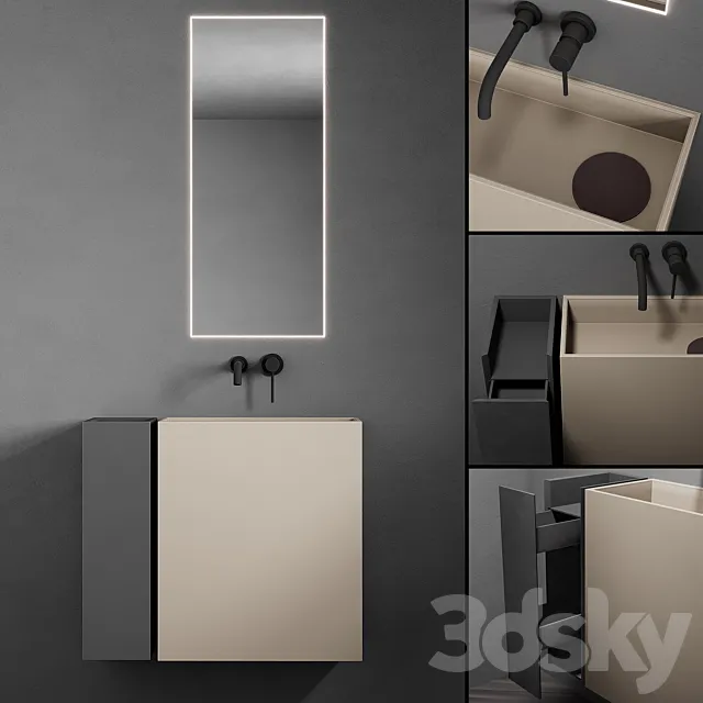 Bathroom set Code Mono 3DModel