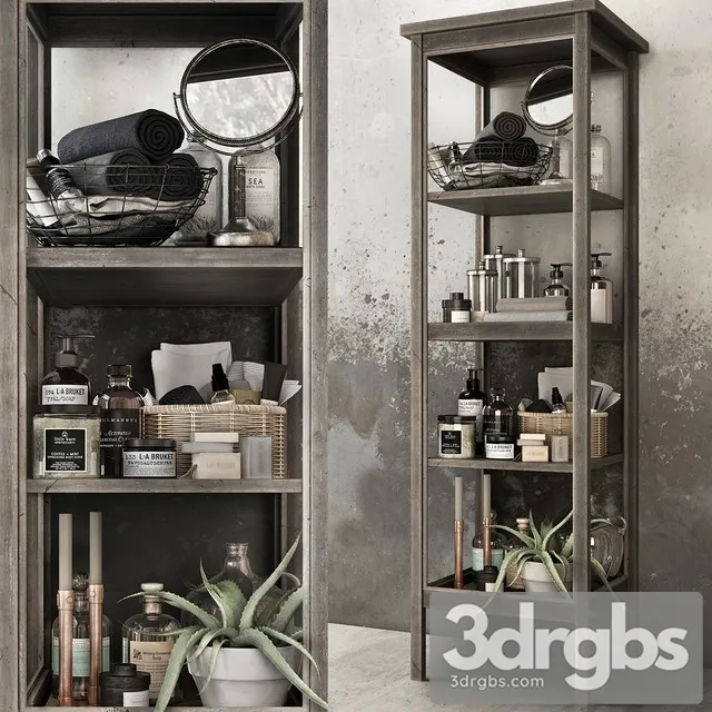 Bathroom Set Decor 3D Model Free