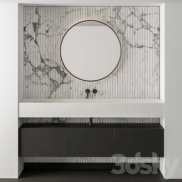 Bathroom Set Marble - Set 22 3DModel