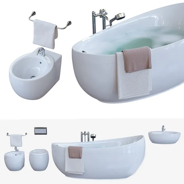 bathroom - Set of bathroom Villeroy and  Boch Aveo 3D Model