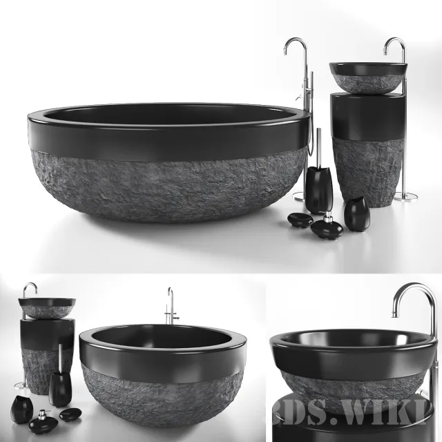 bathroom - Set of designer sinks 3D Model