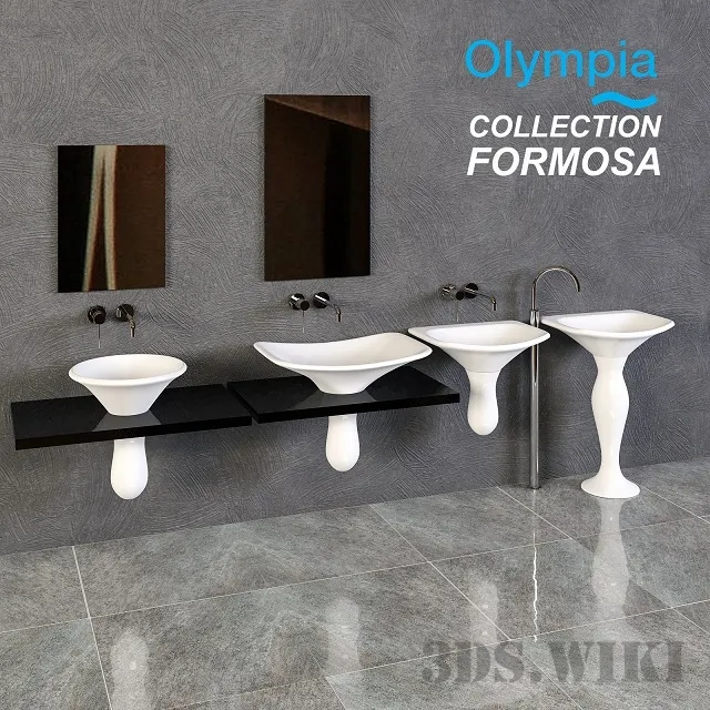 bathroom - Set of sinks Olimpia Formosa Rac 3D Model