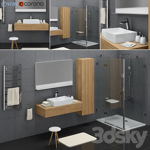 Bathroom set Ravak Formy set 02 3DModel