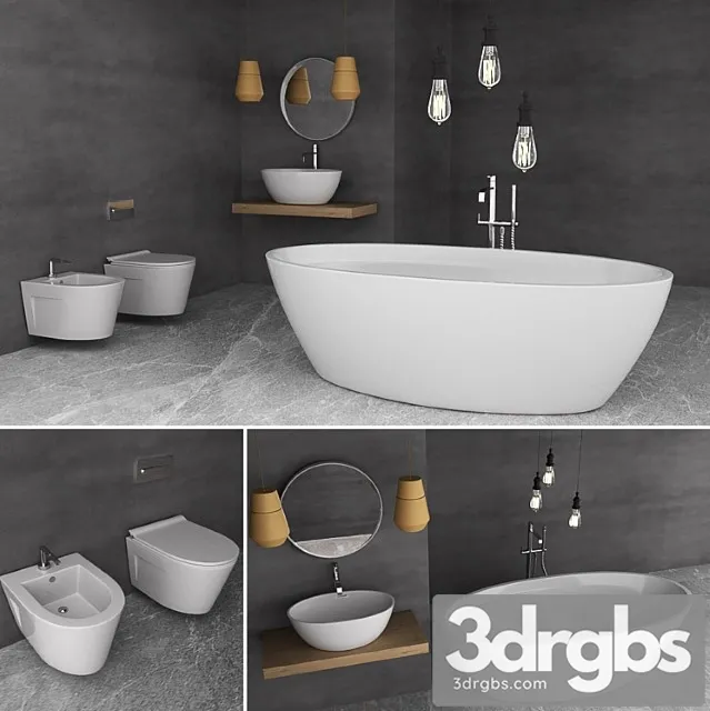 Bathroom Set Wave 3D Model Free