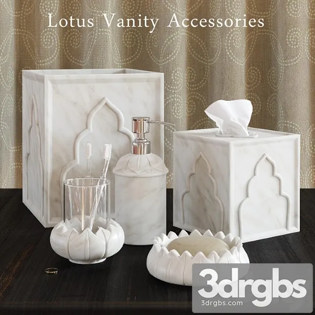 Bathroom Sets John Robshaw Lotus Vanity Accessories 3D Model Free