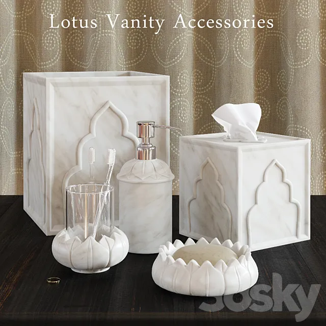 Bathroom Sets John Robshaw Lotus Vanity Accessories 3D Model