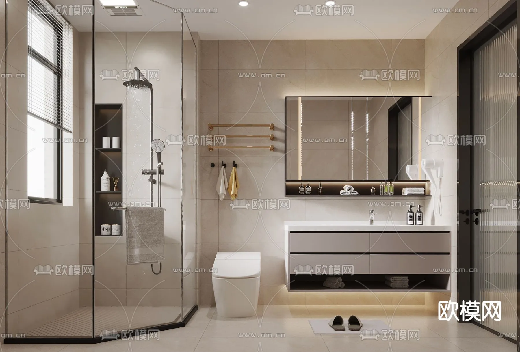 BATHROOM SETS - VRAY / CORONA - 3D MODEL - 2206