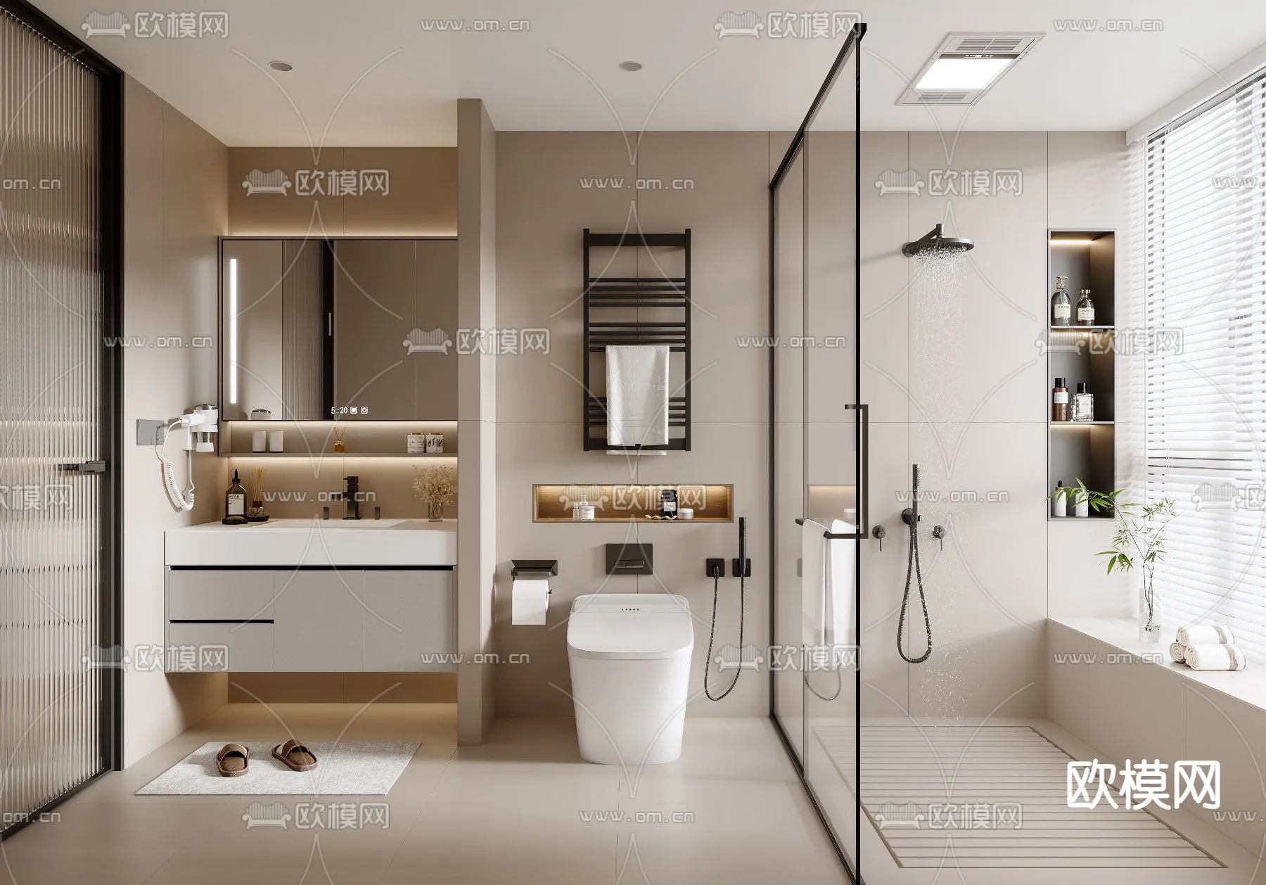 BATHROOM SETS - VRAY / CORONA - 3D MODEL - 2245